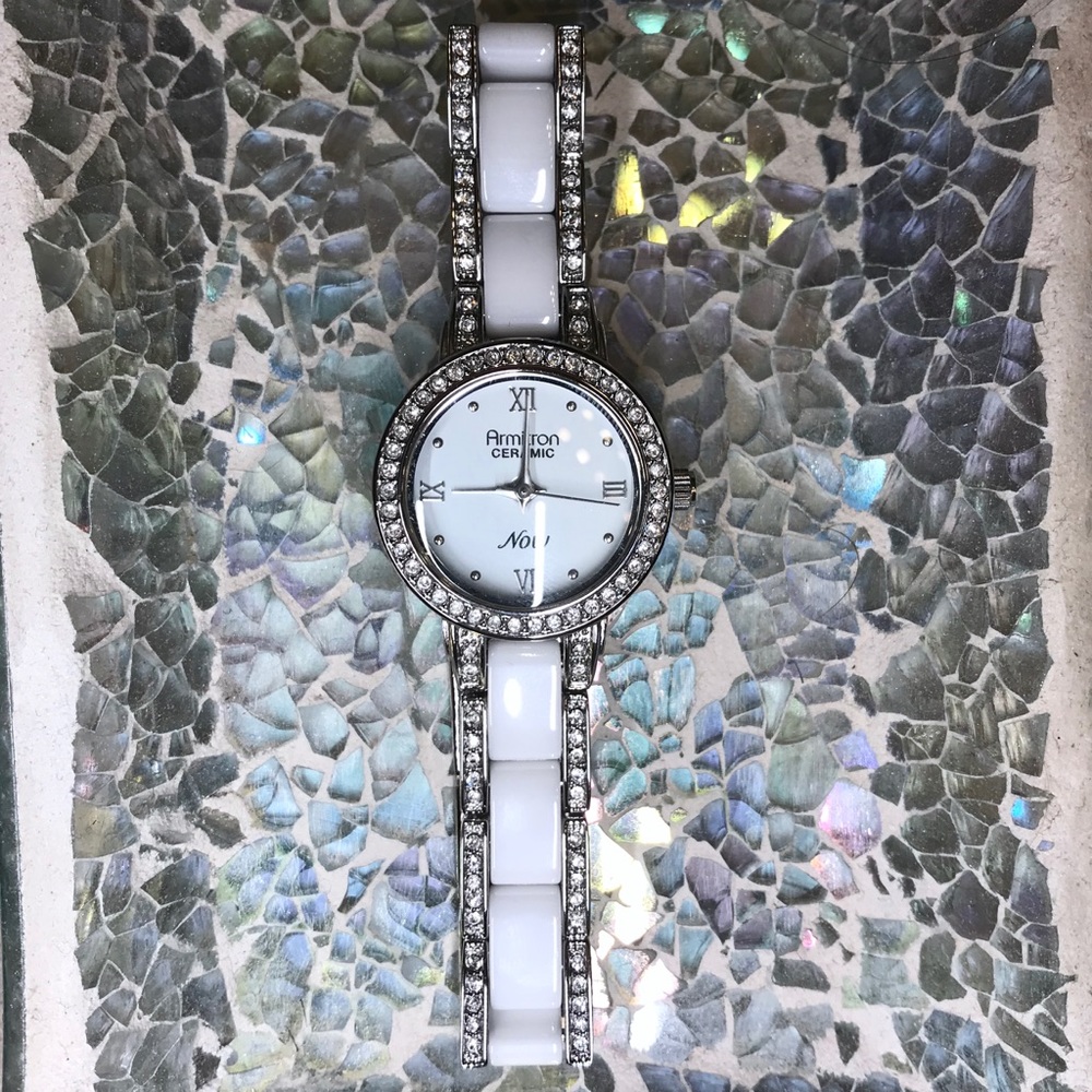Armitron NOW Ceramic & Swarovski Crystal Watch